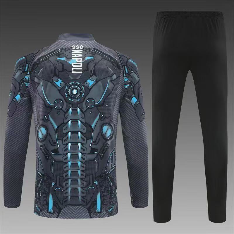2025/2026 Napoli Half-Pull Training Suit Dark Gray Football Shirt 1:1 Thai Quality Set