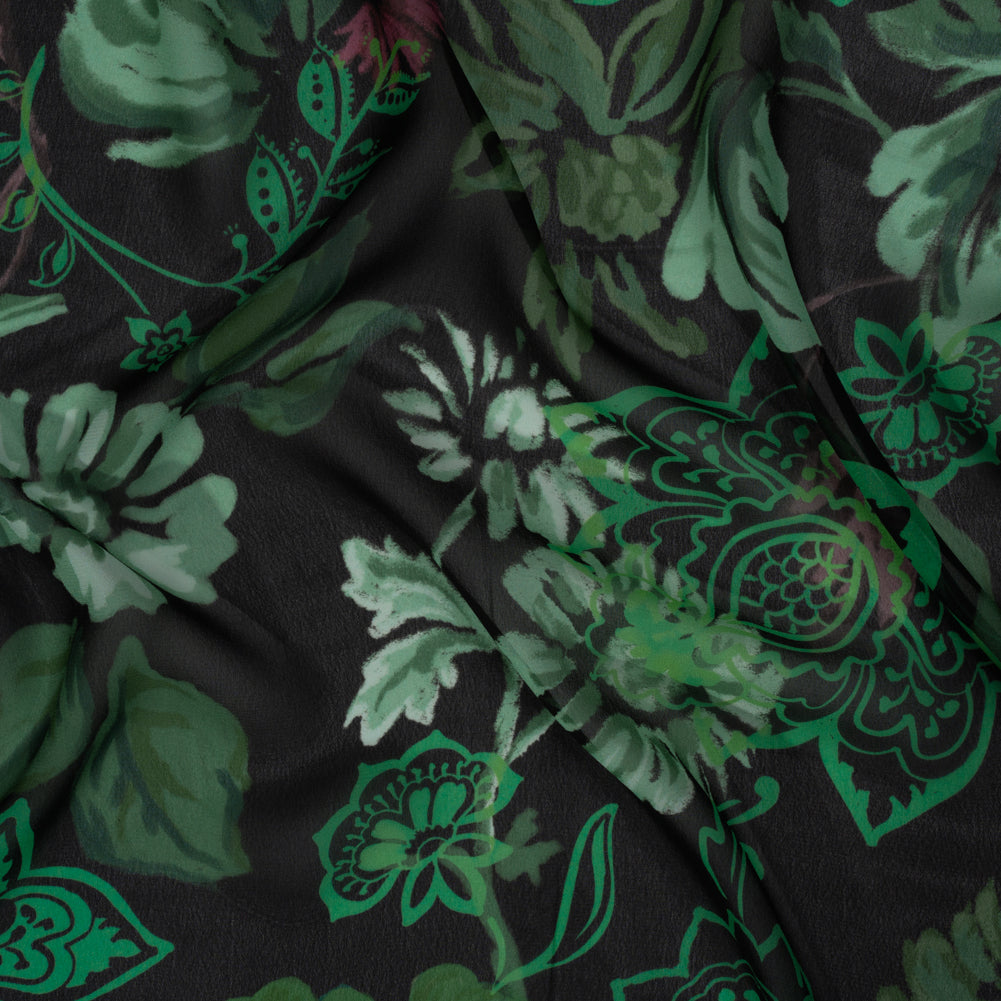 Mood Exclusive Green Ballroom Botanicals Viscose Chiffon - Joann Fabrics