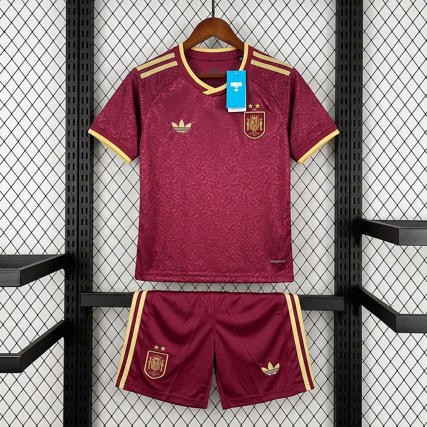 【Two-Crown Star】Spain 2026 World Cup Champions Maroon Kids Kit - UnitedFutballJersey