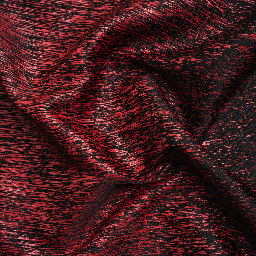 Black and Metallic Red Striated Luxury Brocade - Joann Fabrics