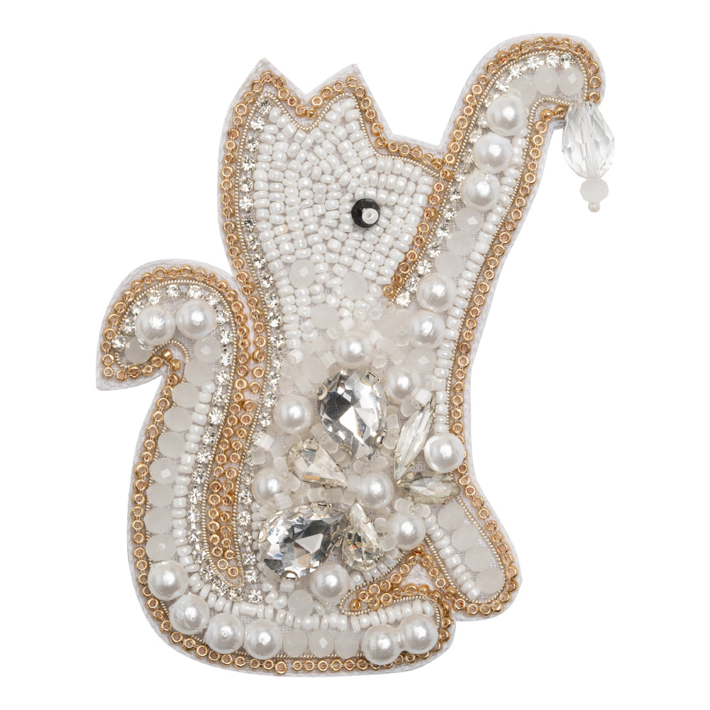 Rhinestones and Glass Beaded Applique, 3.875