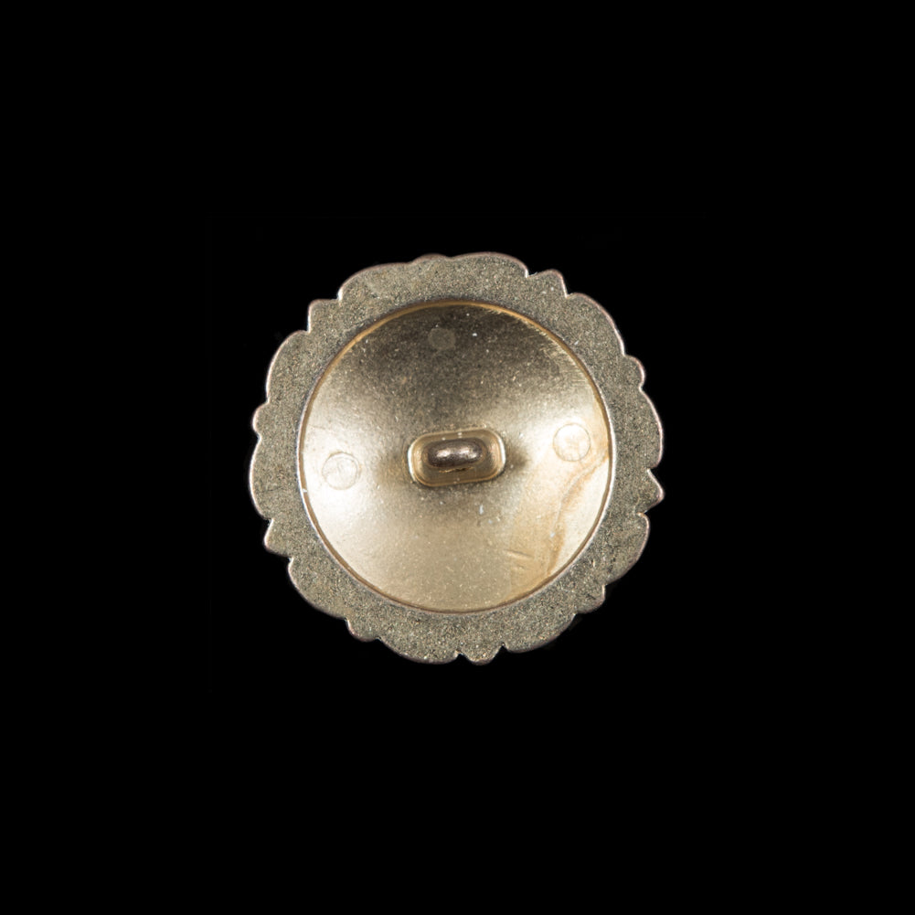 Italian White and Gold Floral Metal Shank Back Button - 32L/20mm - Joann Fabrics