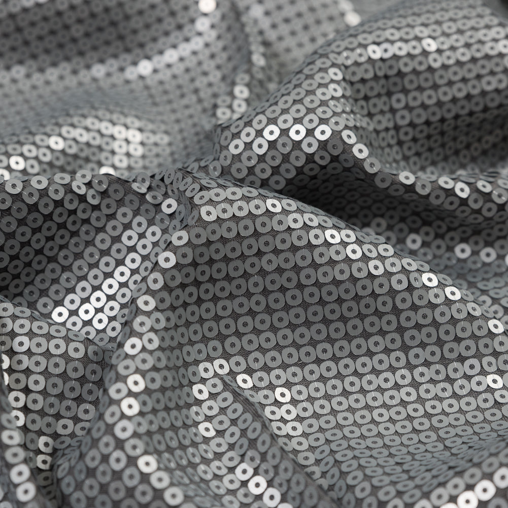 Jersey Knit with All-Over Circle Sequins - Silver - Joann Fabrics
