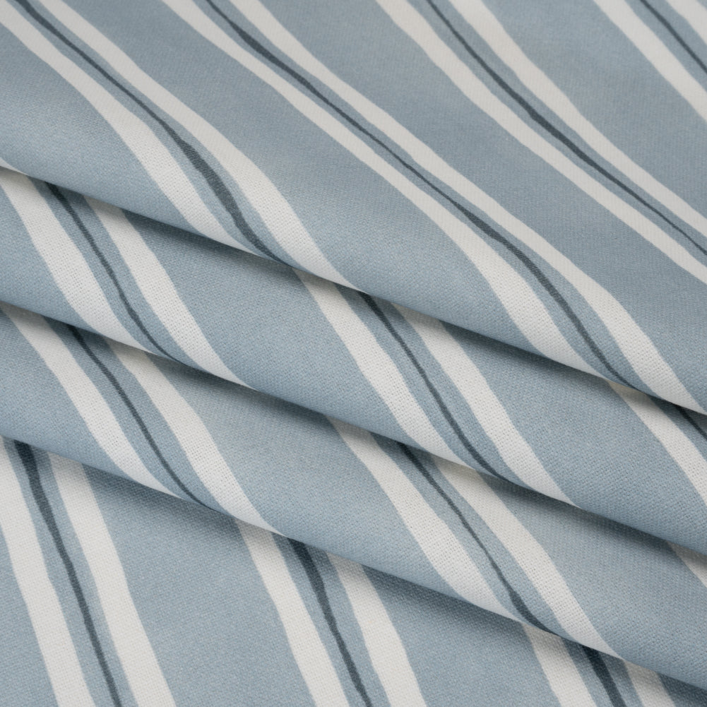 Brushed Cotton and Linen Canvas Print - Chambray Painted Stripes - British Imported - Joann Fabrics