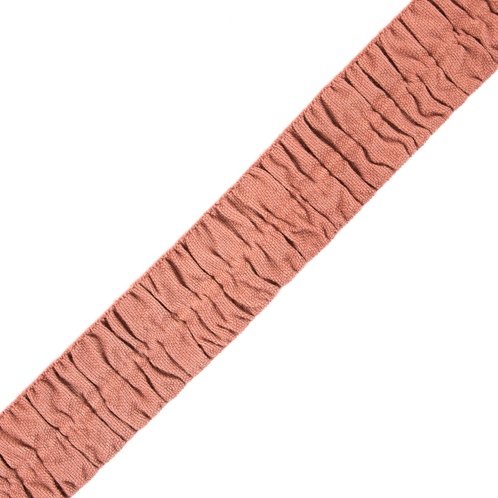 Italian Dusty Rose Ruched Stretch Wool Trimming - 1.5