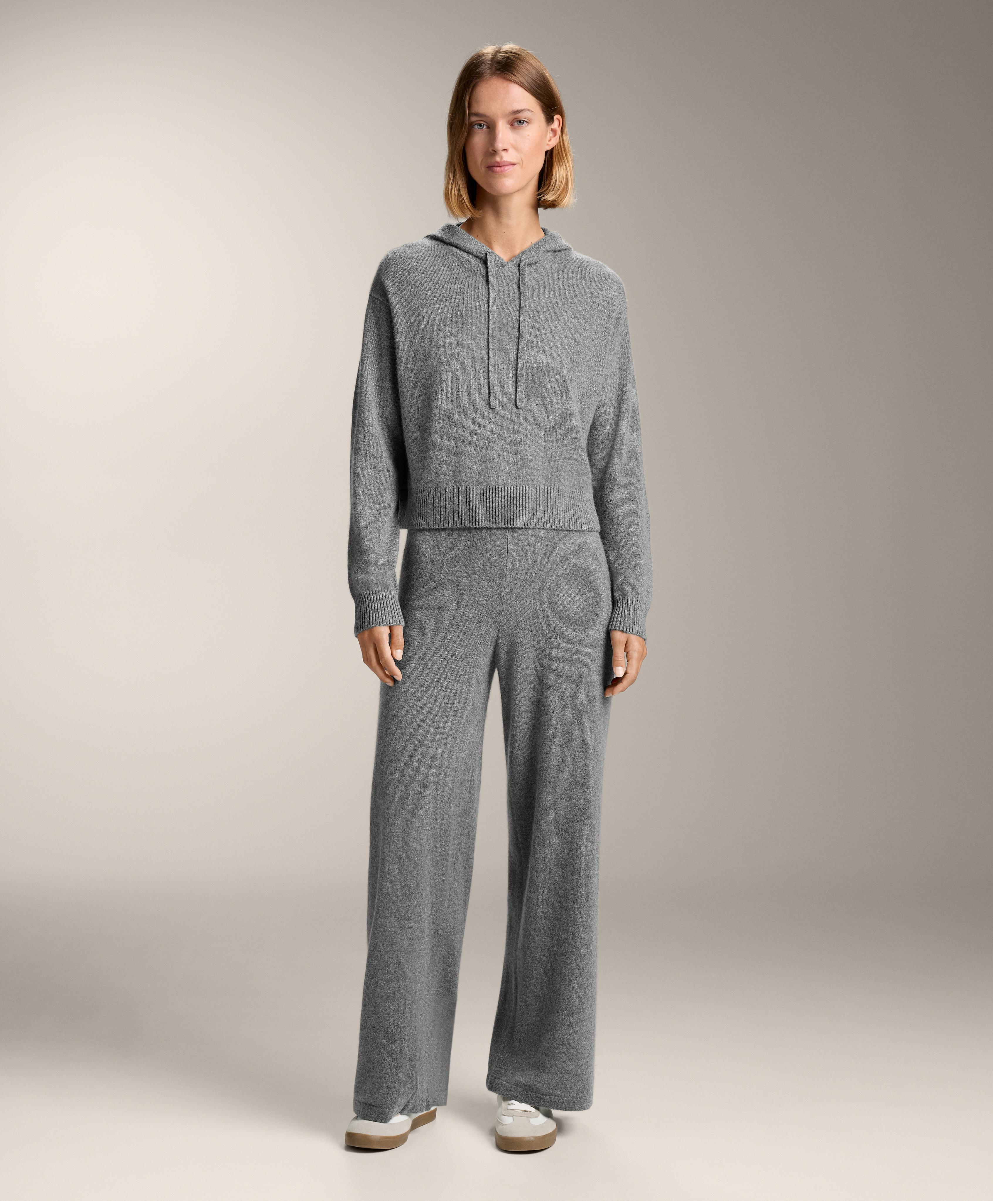 100% cashmere knit hoodie sweatshirt