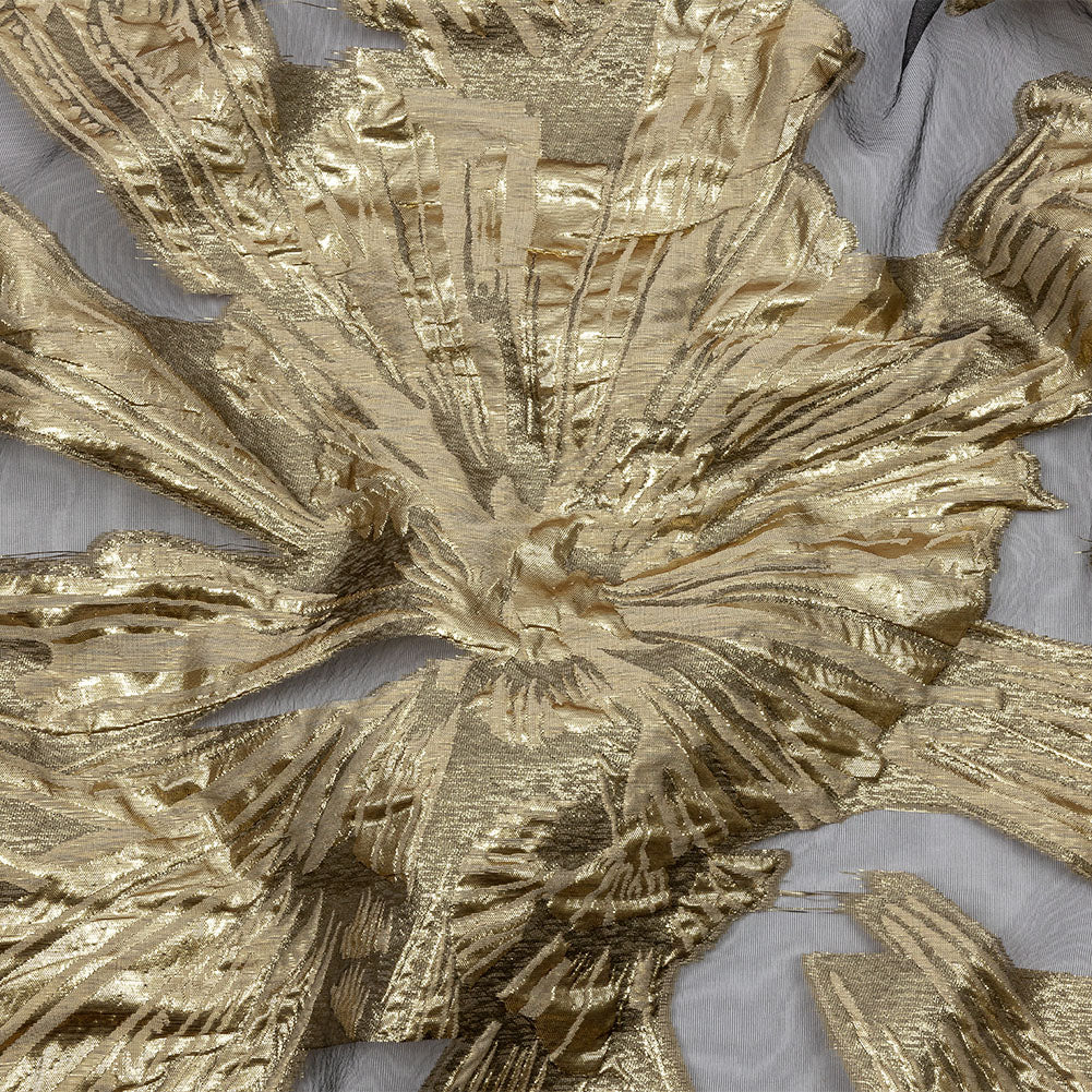Metallic Burnout Brocade - Gold and Beige Firework Florals - Joann Fabrics