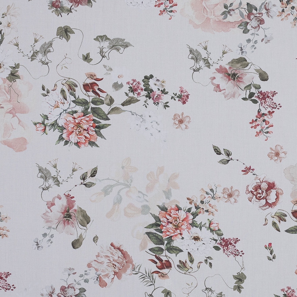 Cotton Poplin - White and Pink Floral - Flores de las Montanas Print - Mood Exclusive Felipe Collection - Joann Fabrics