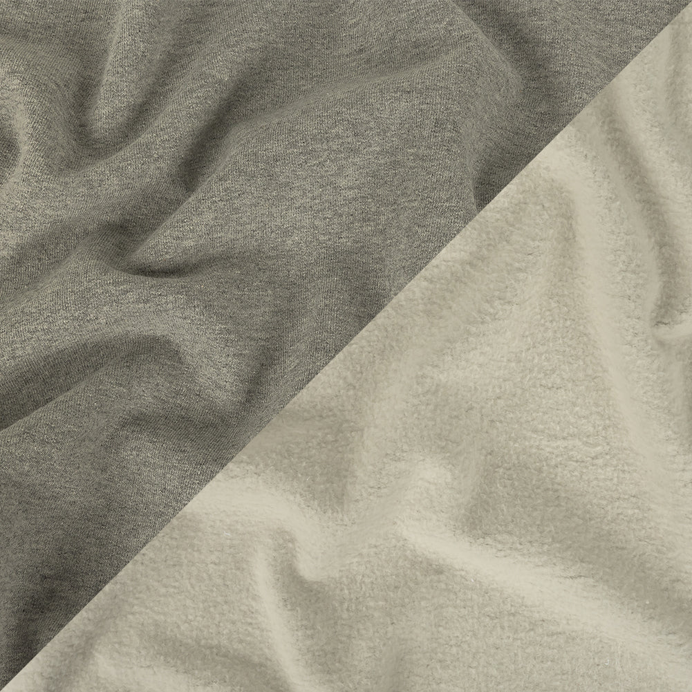 Cotton Fleece Backed Jersey - Heathered Gray and Ivory - Leida Collection - Joann Fabrics