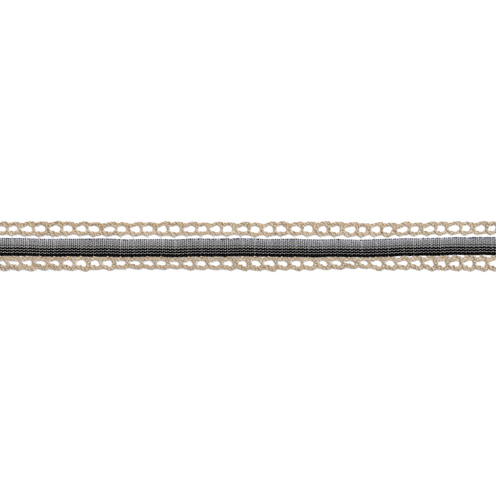 Woven Trim with Lace Borders - 0.5