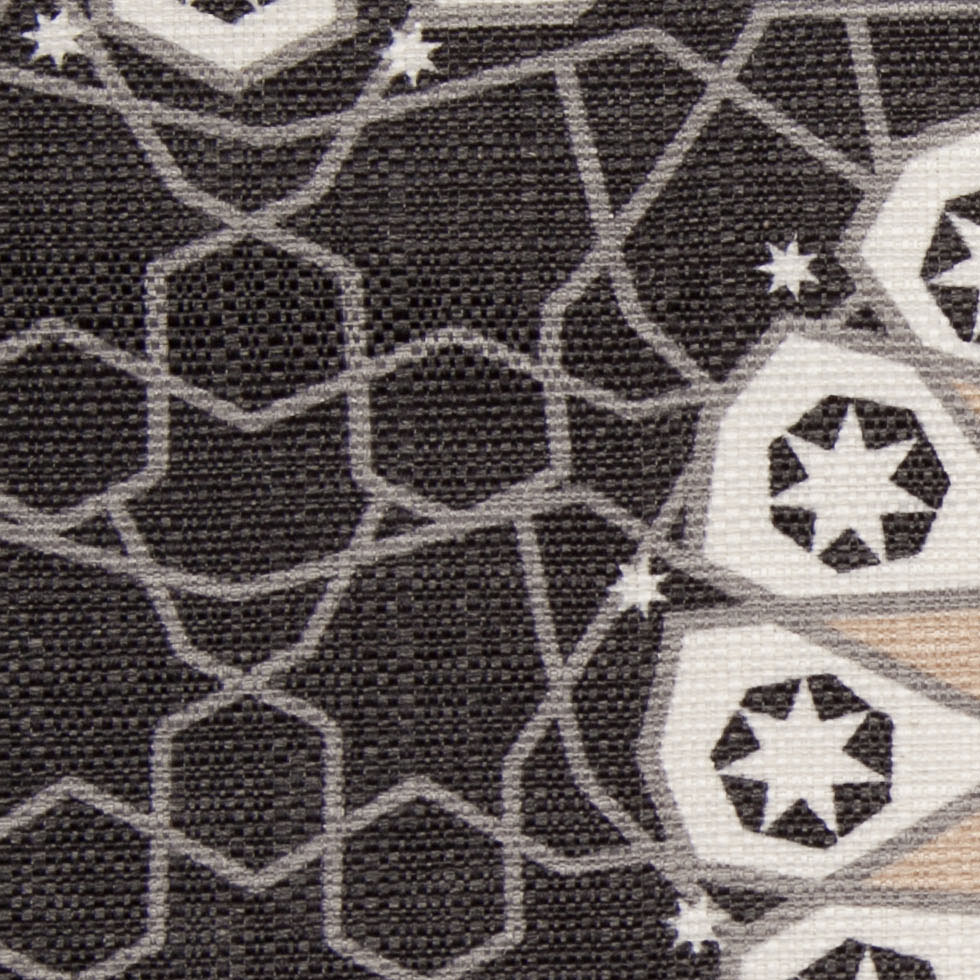 Spanish Black/Beige Geometric Poly/Cotton Canvas - Joann Fabrics