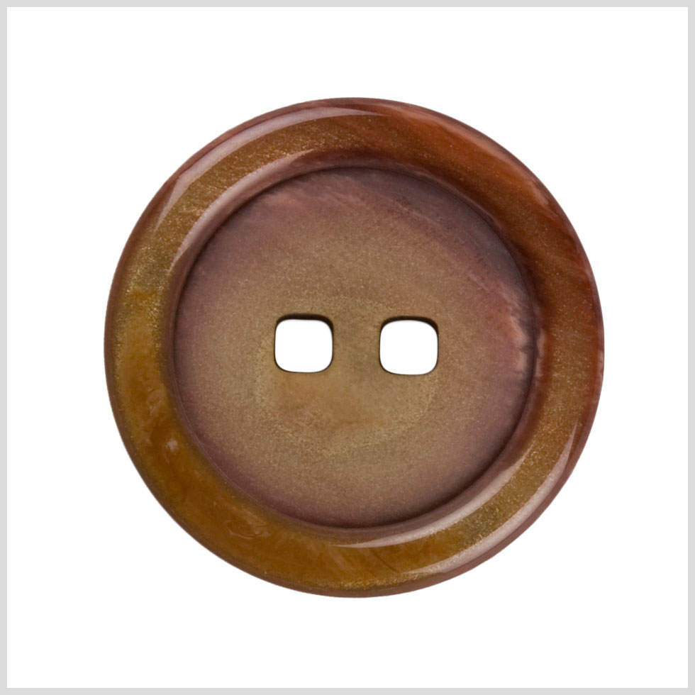 Plastic 2-Hole Button - 44L/28mm - Rust and Gold Shimmer Square Holes - Joann Fabrics