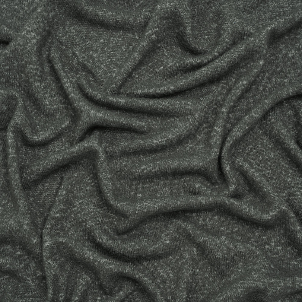Cozy Brushed Stretch Rayon Sweater Knit - Heathered Steel Gray - Deadstock - Joann Fabrics