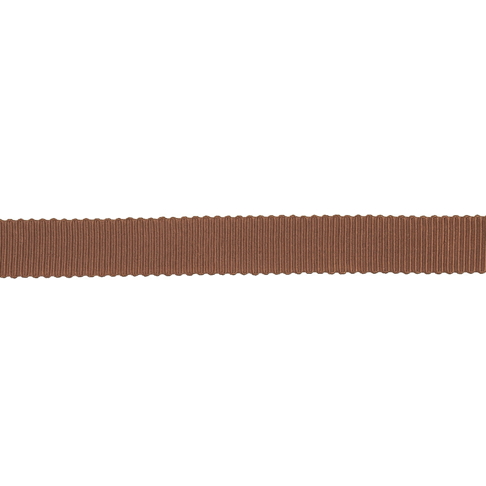 Aztec Brown Petersham Grosgrain Ribbon - 0.4375