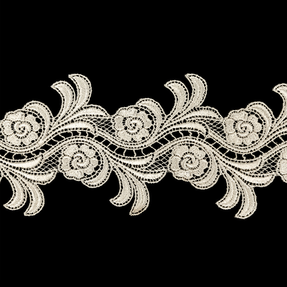 Ivory Floral Venise Lace Trim - 4