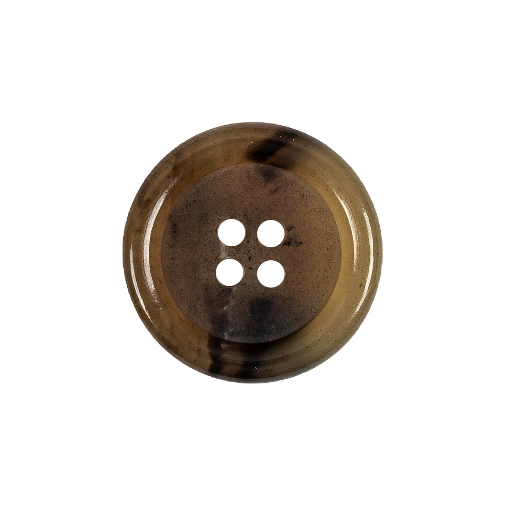Tan and Brown Mottled Semitransparent 4-Hole Rolled Rim Plastic Button - 34L/21.5mm - Joann Fabrics