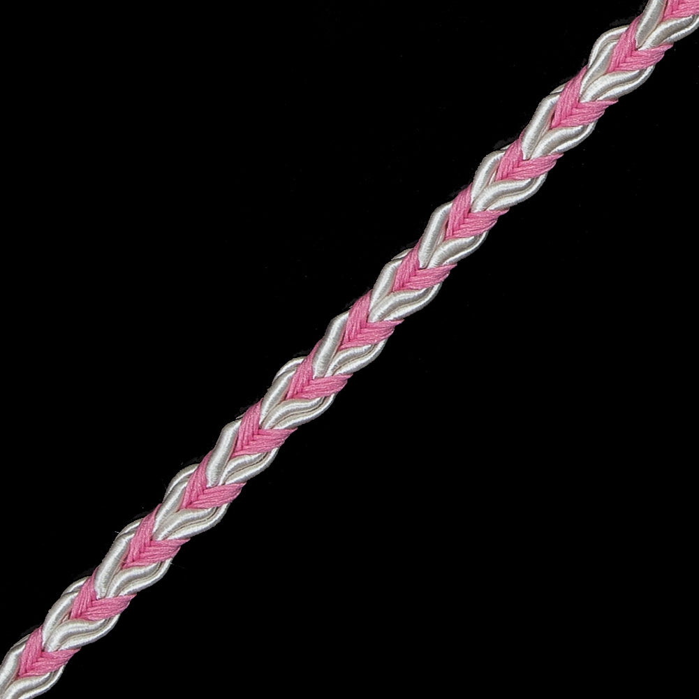 Light Pink and White Two-Tone Braided Trim - 0.25