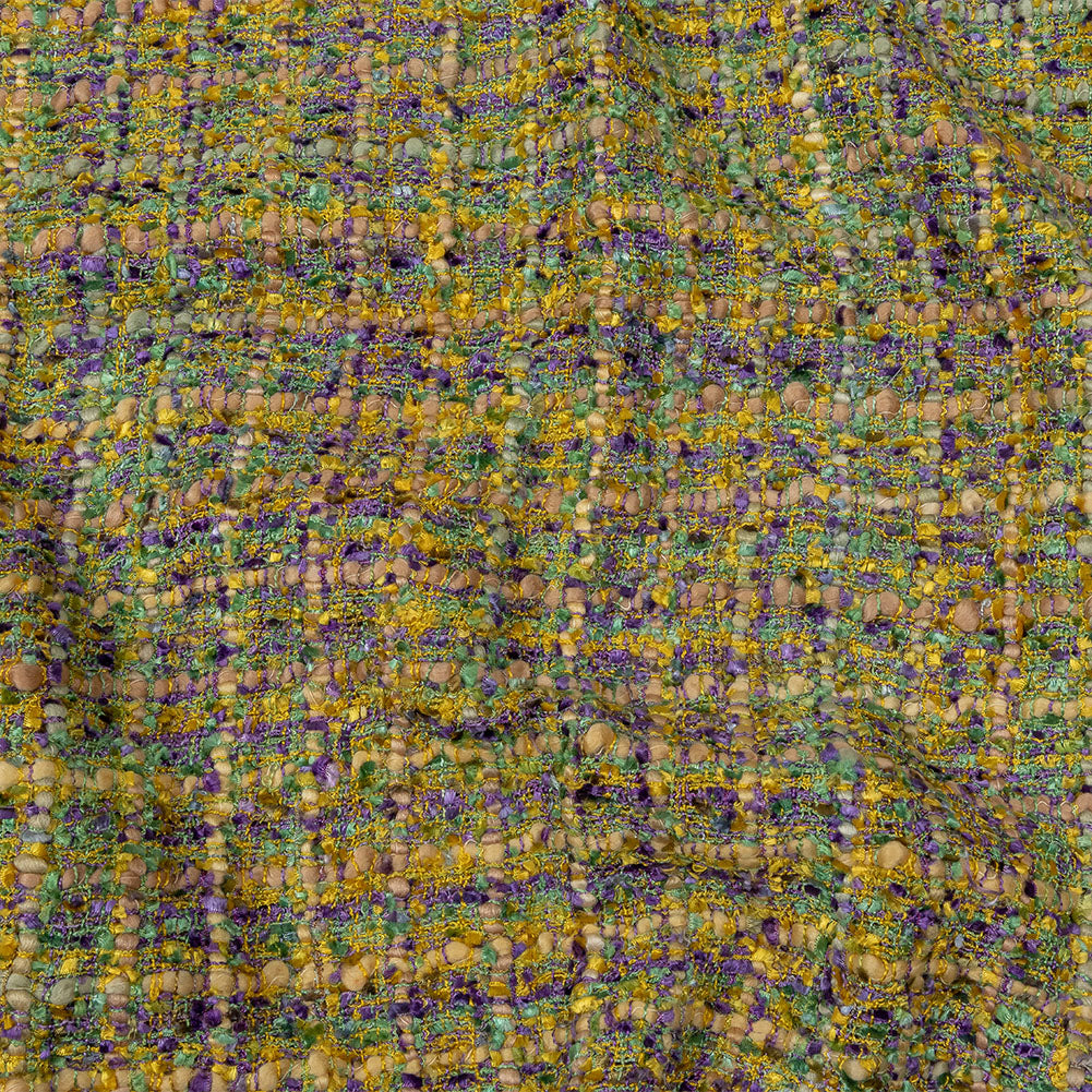 Viscose and Acrylic Chenille Tweed - Kale Green, Beige and Purple - Newcastle Collection - Joann Fabrics