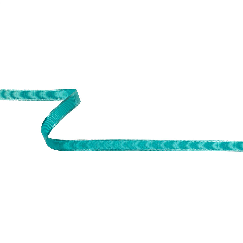 Turquoise Satin-Edged Grosgrain Ribbon - 0.375