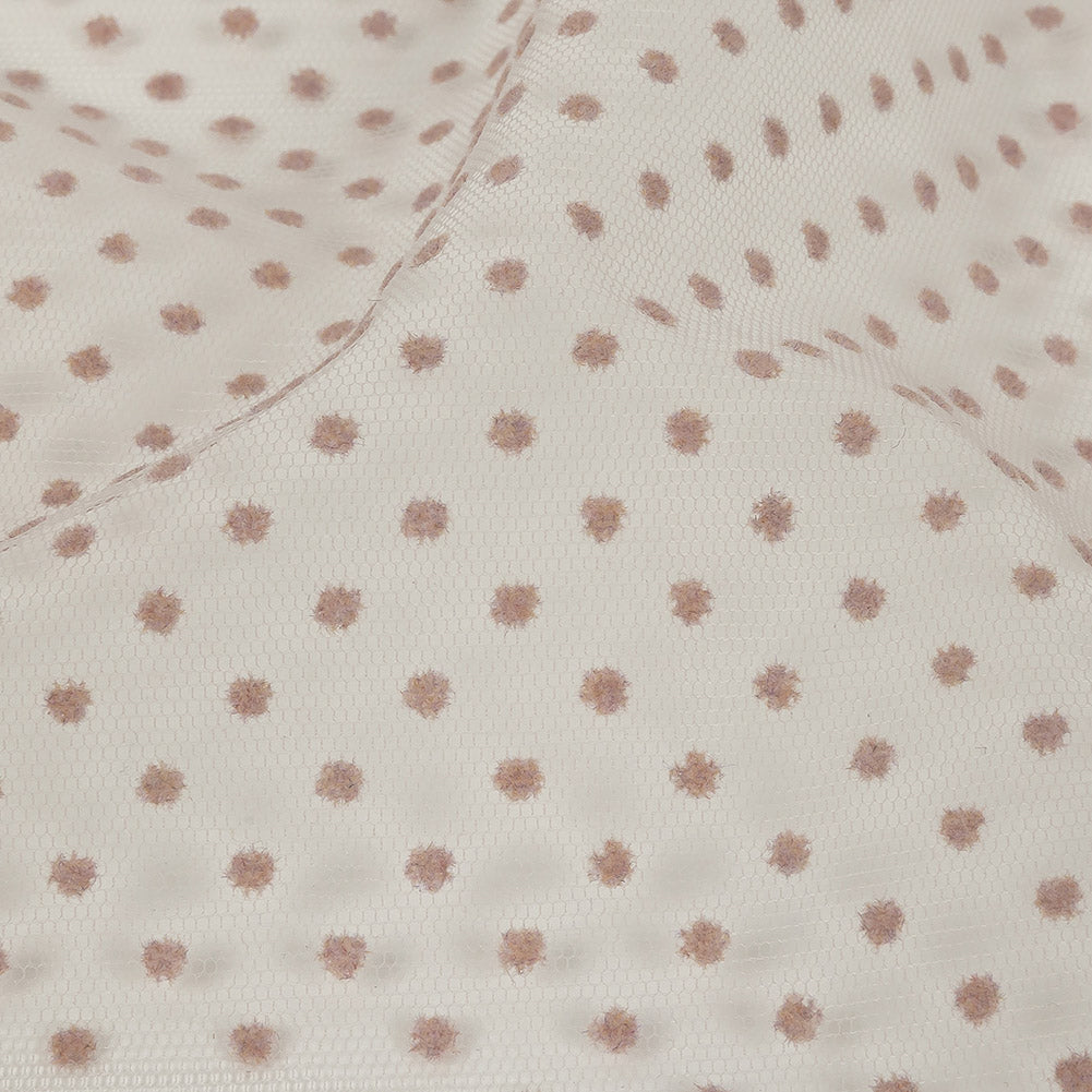 Famous Australian Designer Rustic Lilac Flocked Dots Polyester Mesh - Joann Fabrics