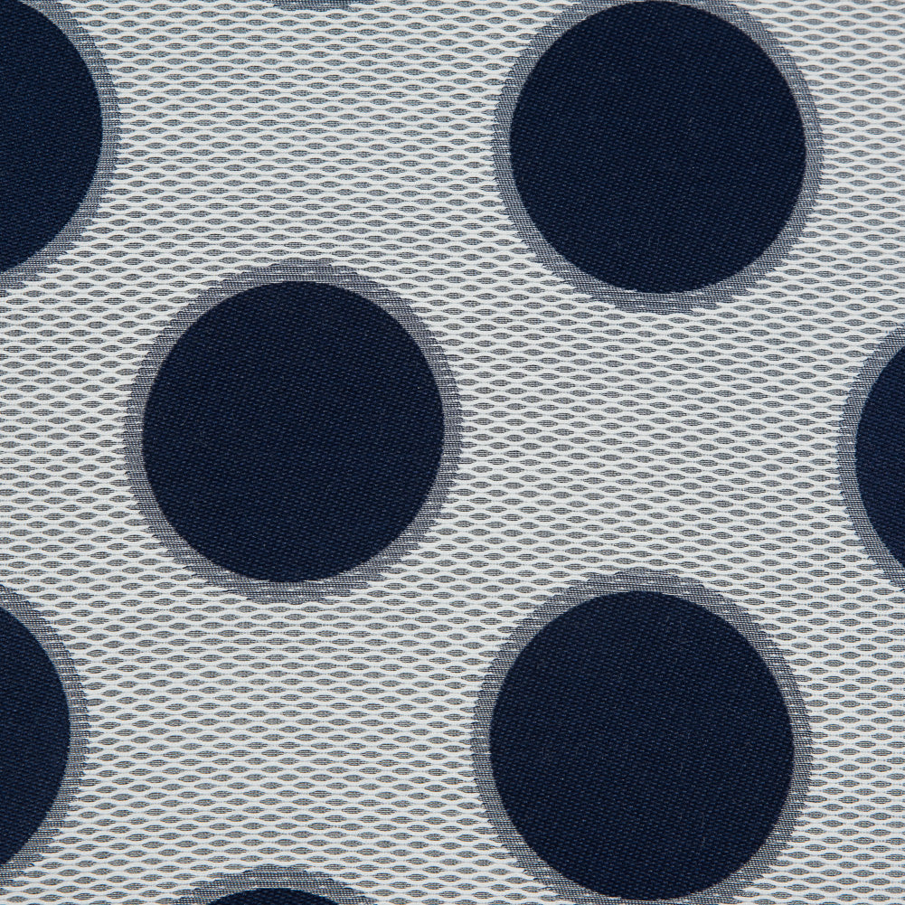 Blue and White Circle Jacquard Mesh - Joann Fabrics