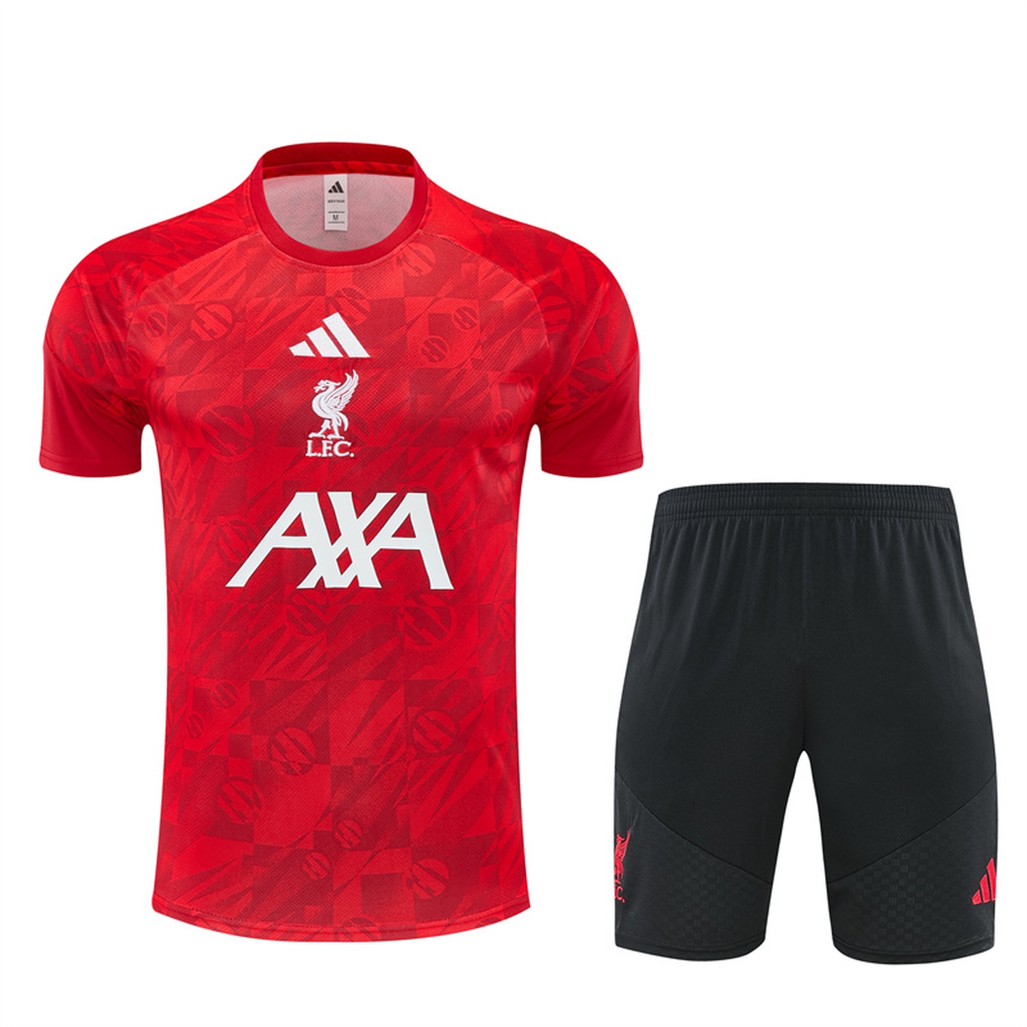 Liver.pool 26-27 Camouflage Short-Sleeve Training Set - Red Top & Black Shorts - UnitedFutballJersey
