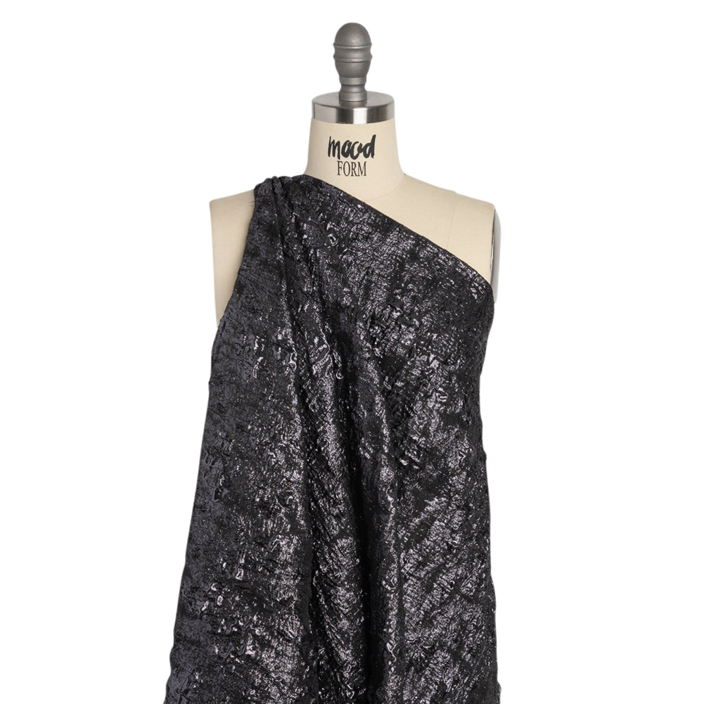 Metallic Gunmetal and Black Abstract Luxury Brocade - Joann Fabrics