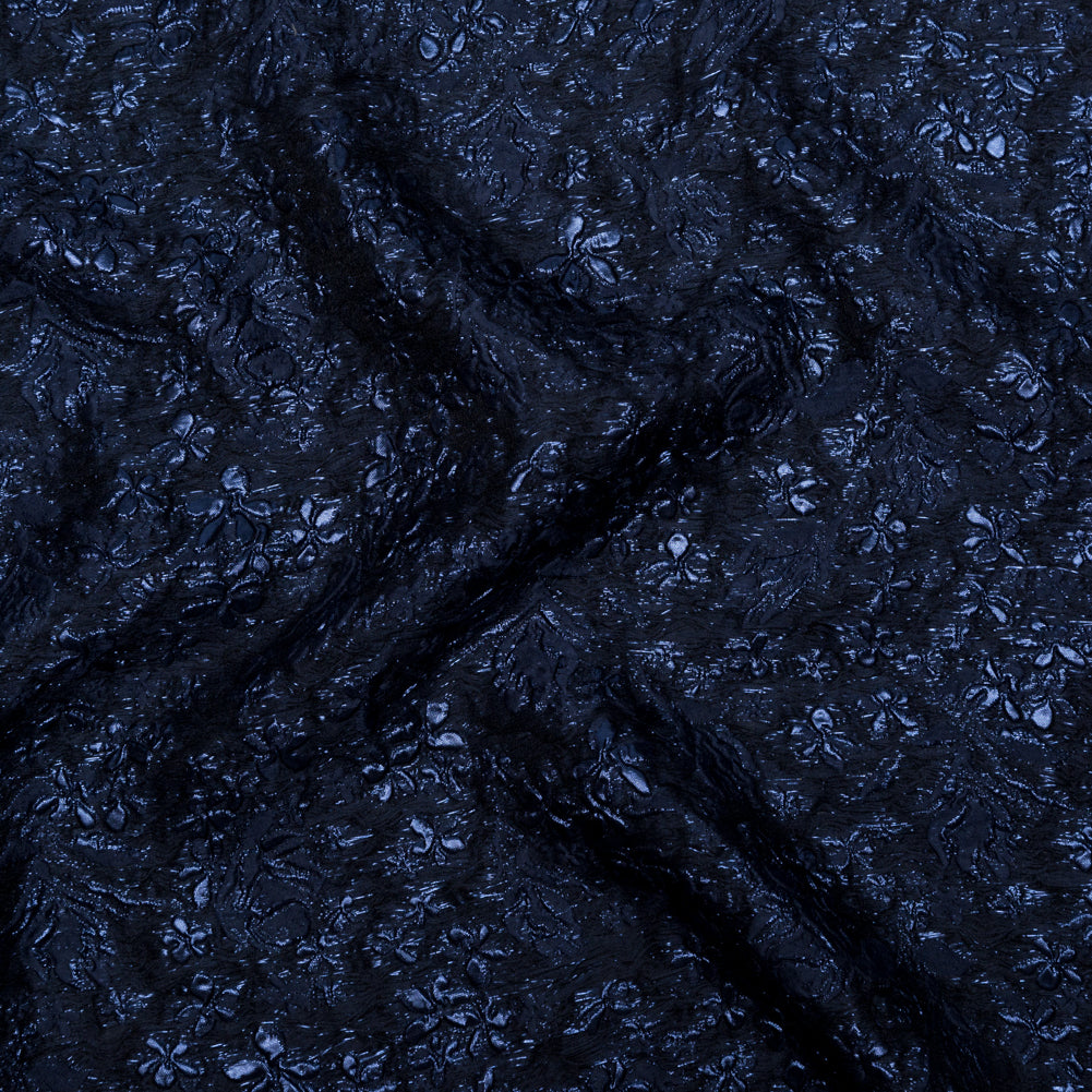 Navy and Royal Blue Luxury Floral Metallic Brocade - Joann Fabrics