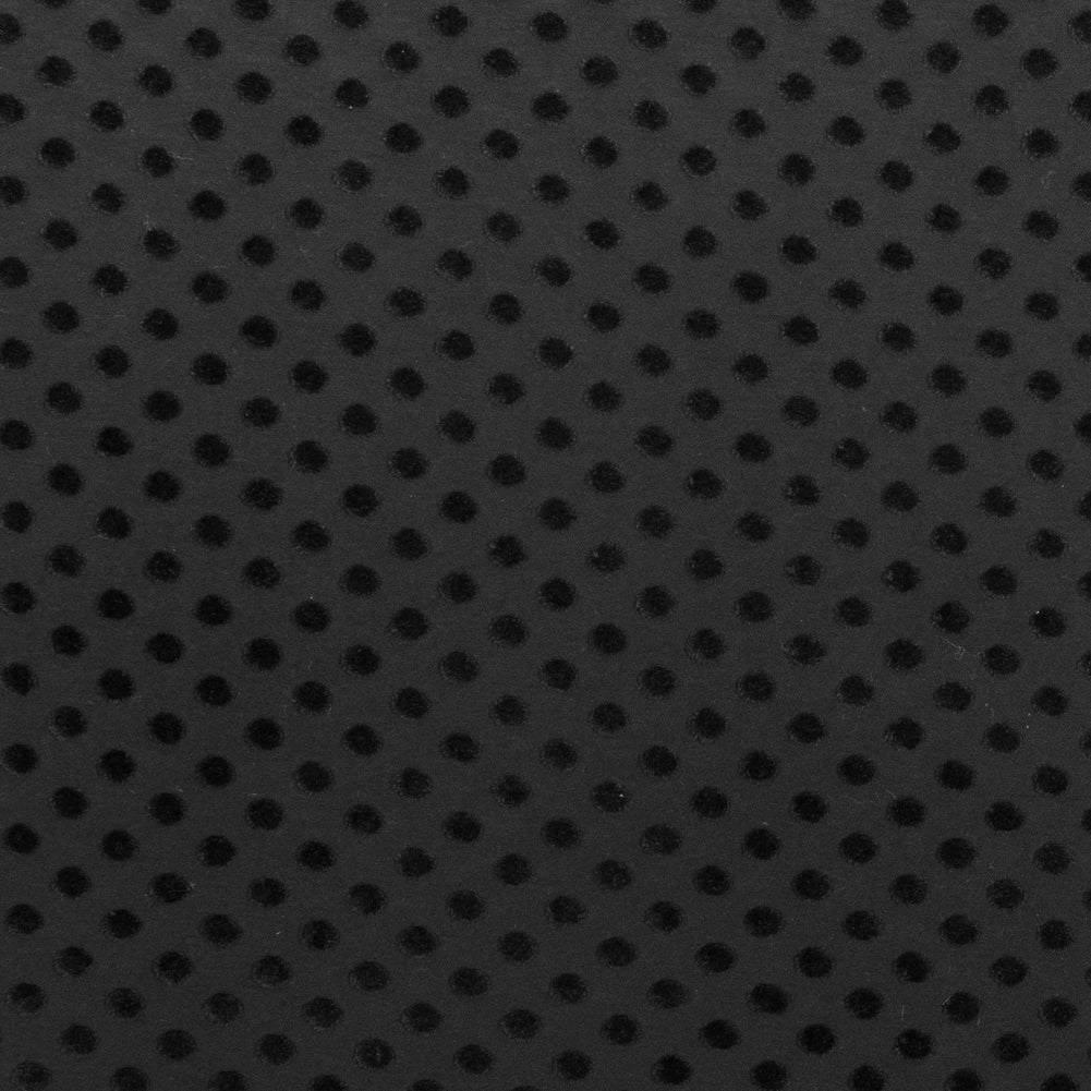 Black Knit Twill with Flocked Polka Dots - Joann Fabrics