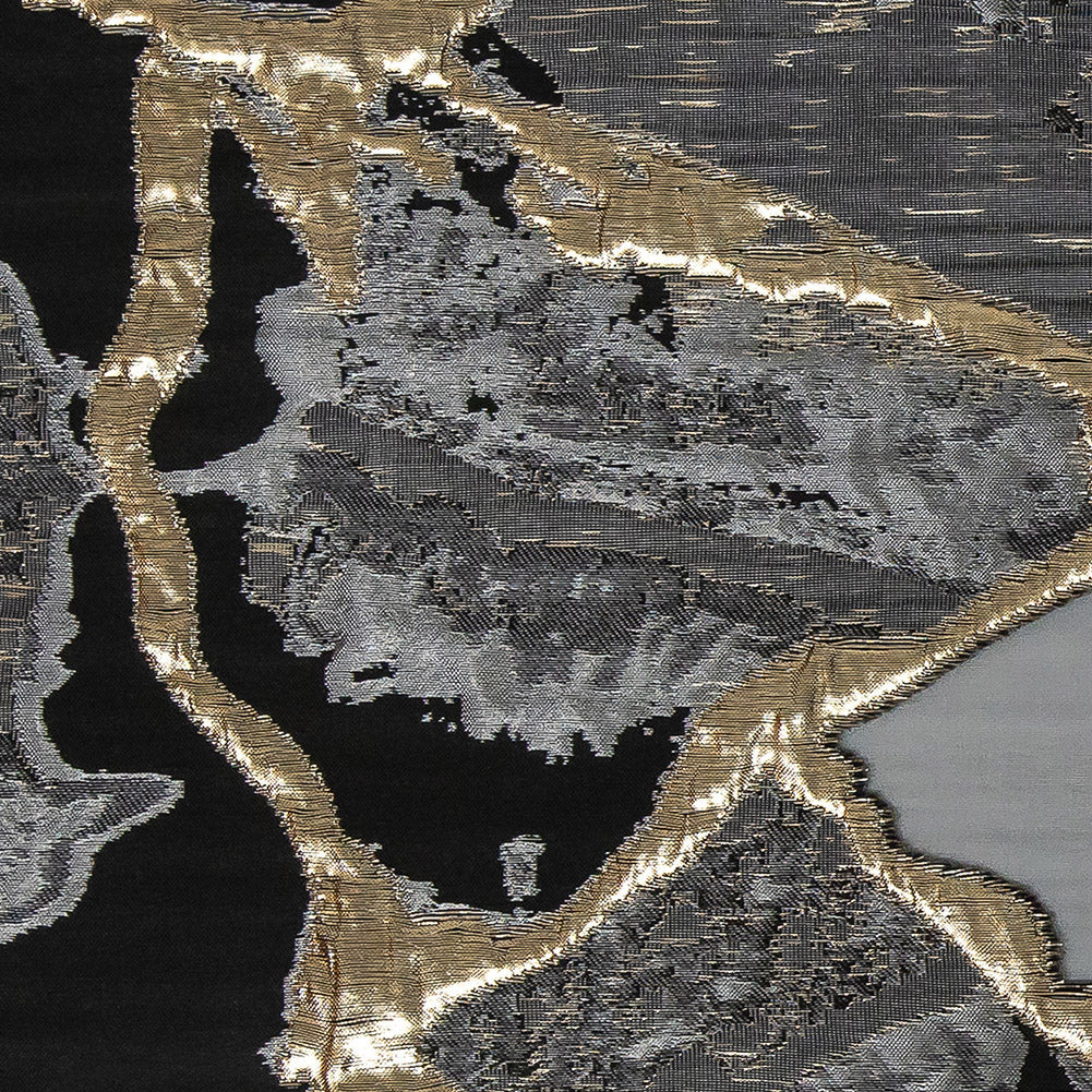 Metallic Gold and Black Abstract Burnout Luxury Brocade - Joann Fabrics
