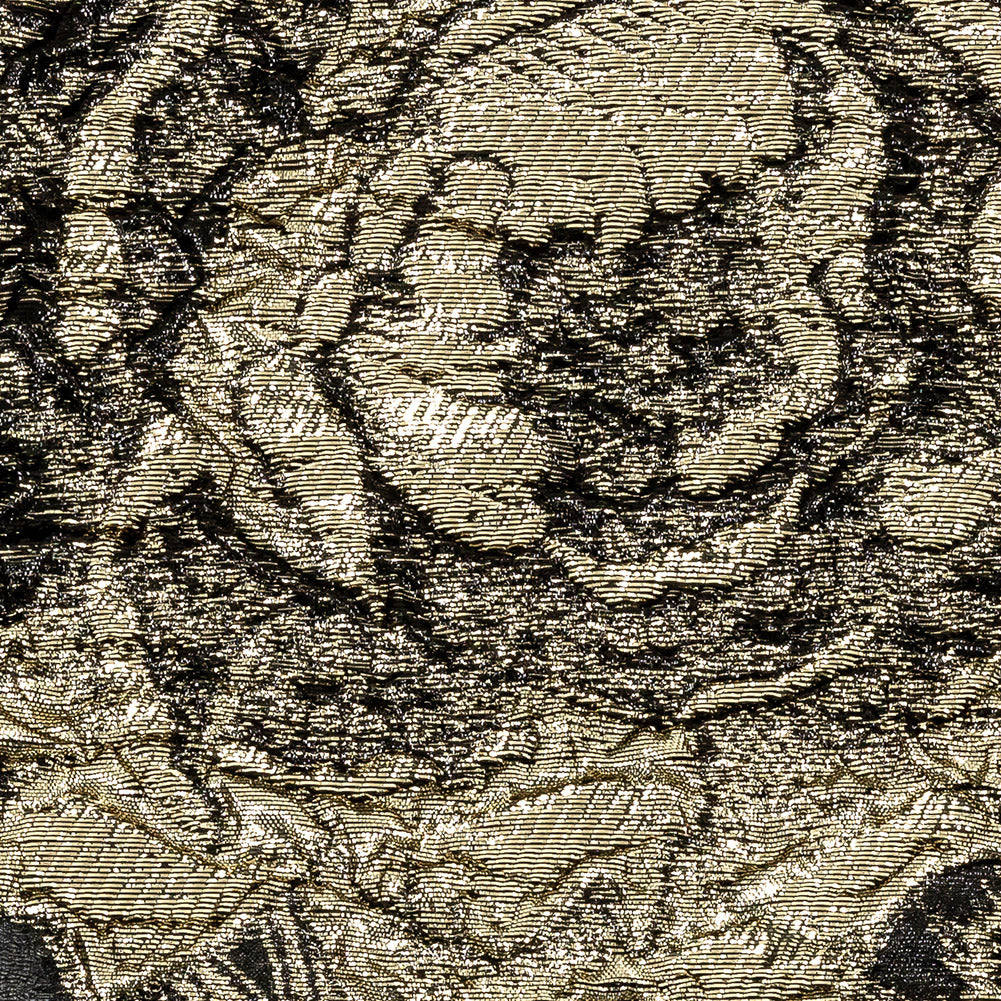 Metallic Gold and Black Floral Luxury Burnout Brocade - Joann Fabrics