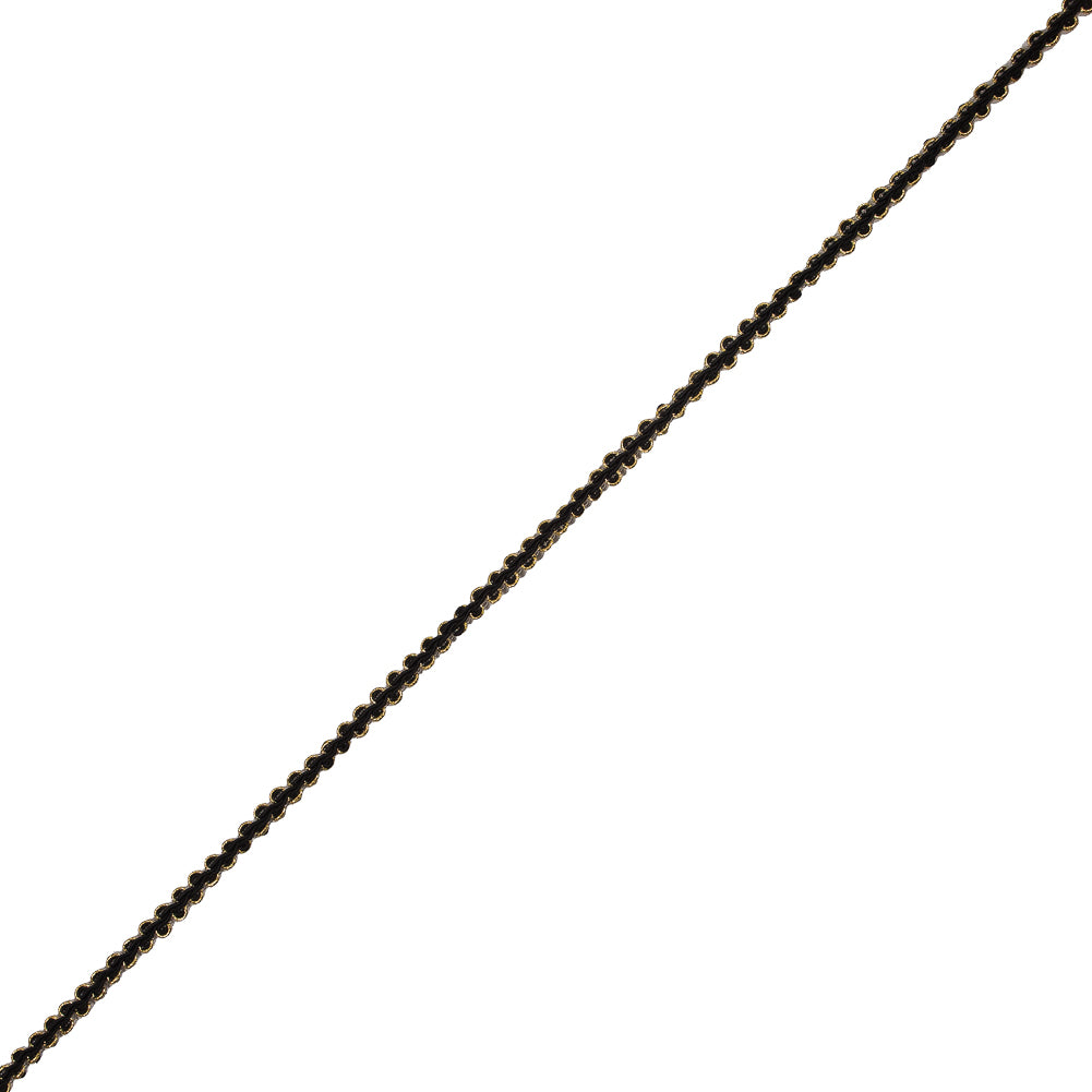 Black and Gold Metallic Braid - 0.25