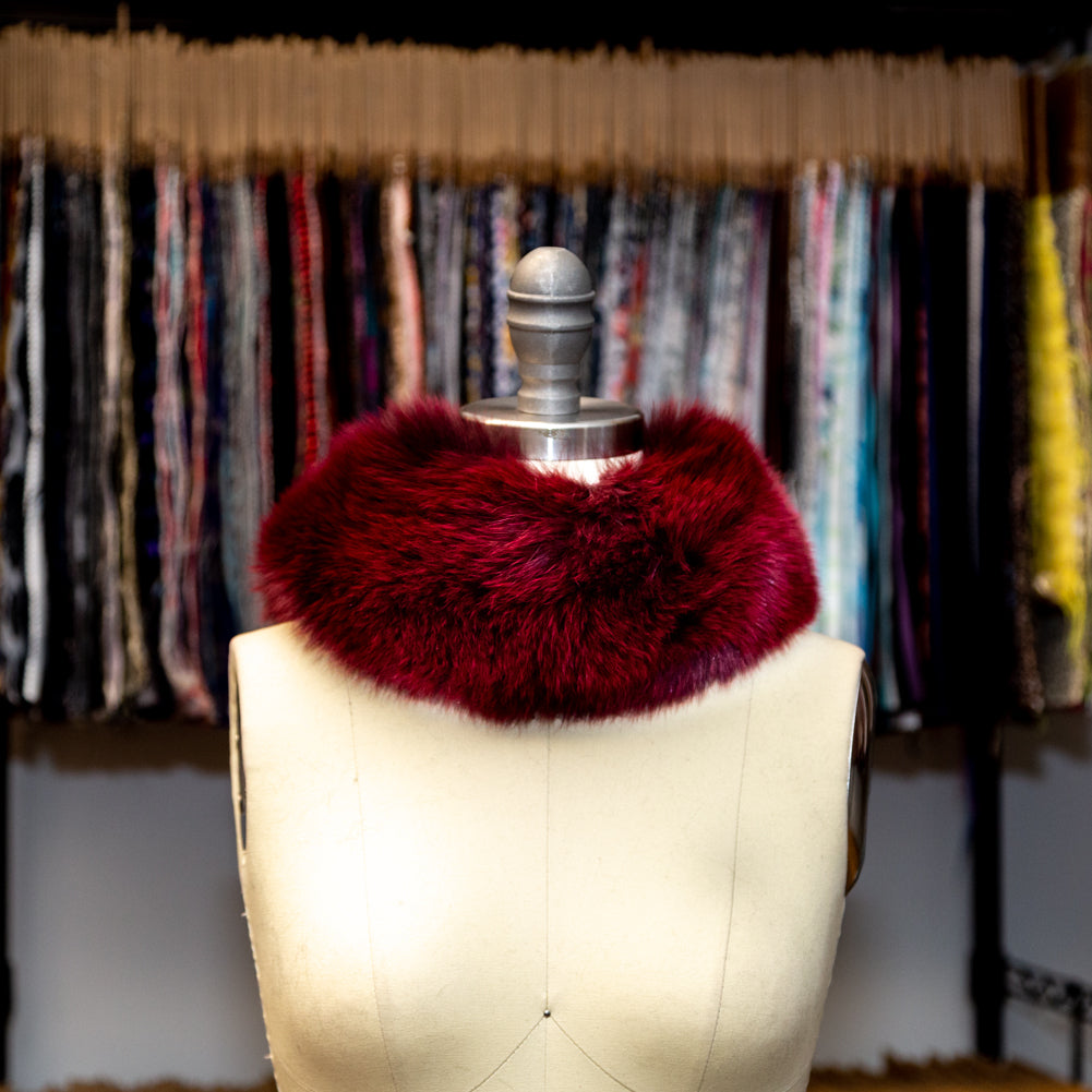 Burgundy Fox Fur Headband or Scarf with VELCRO&reg; Closure - Joann Fabrics