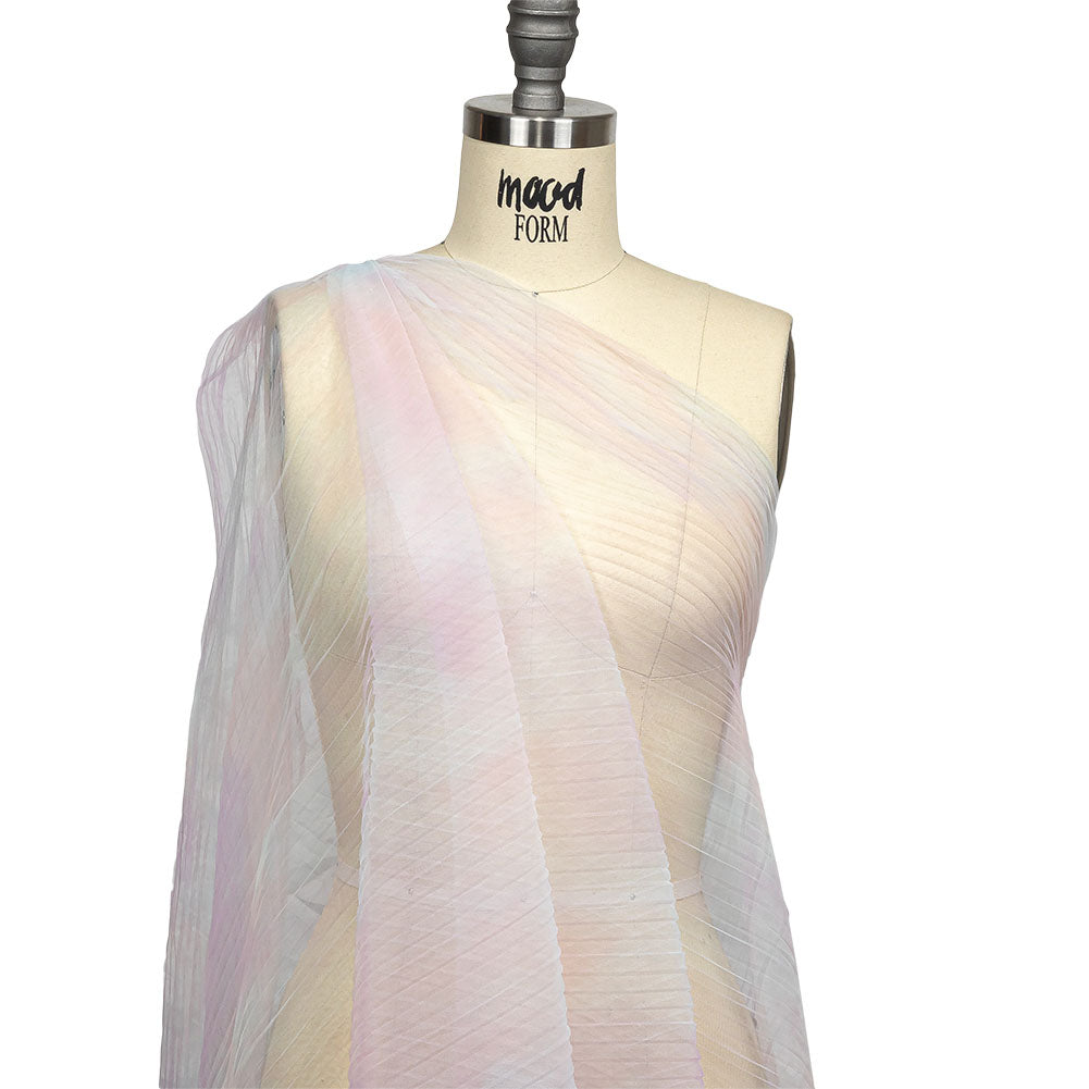Pink Dolphin, Lilac and Pale Blue Tie Dye Pleated Tulle - Joann Fabrics