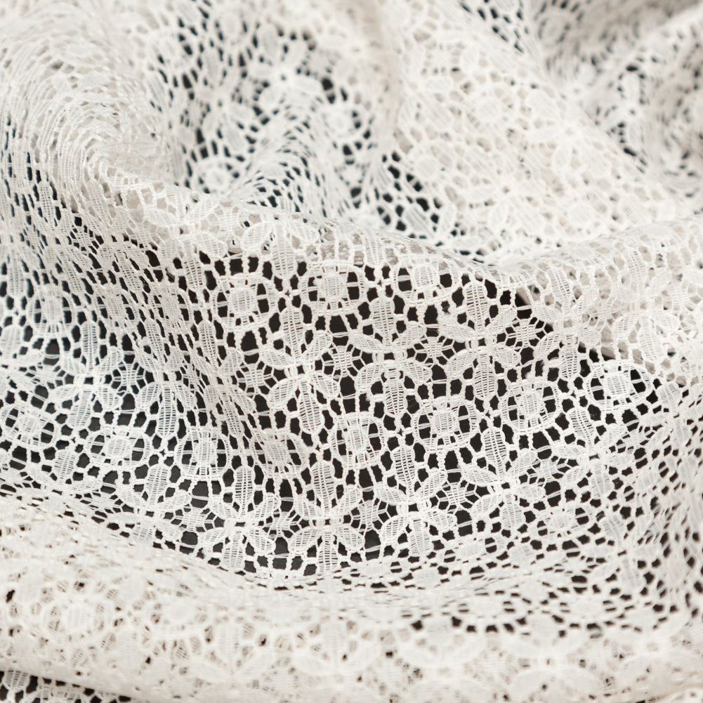Famous NYC Designer Crystal Gray Stretch Floral Lace - Joann Fabrics