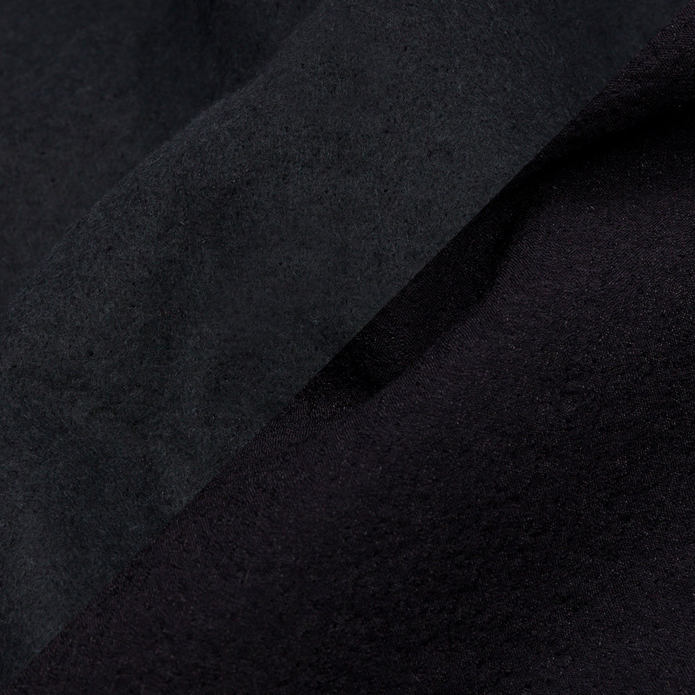 Navy Textured Polyester Woven Bonded to Gray Brushed Cotton Coating - Joann Fabrics