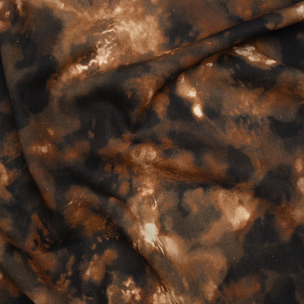 Linen and Rayon Woven - Brown and Black Abstract Splashes - Mood Exclusive Mocha Mist Print - Joann Fabrics