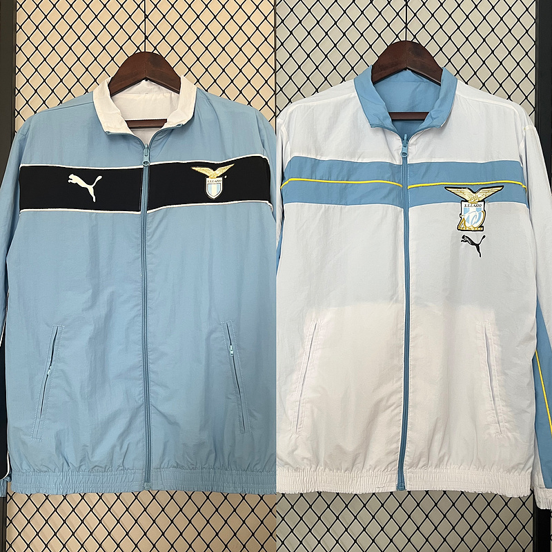 2024-2025 Lazio Reversible Windbreaker Blue-White Soccer Jersey 1:1 Thai Quality