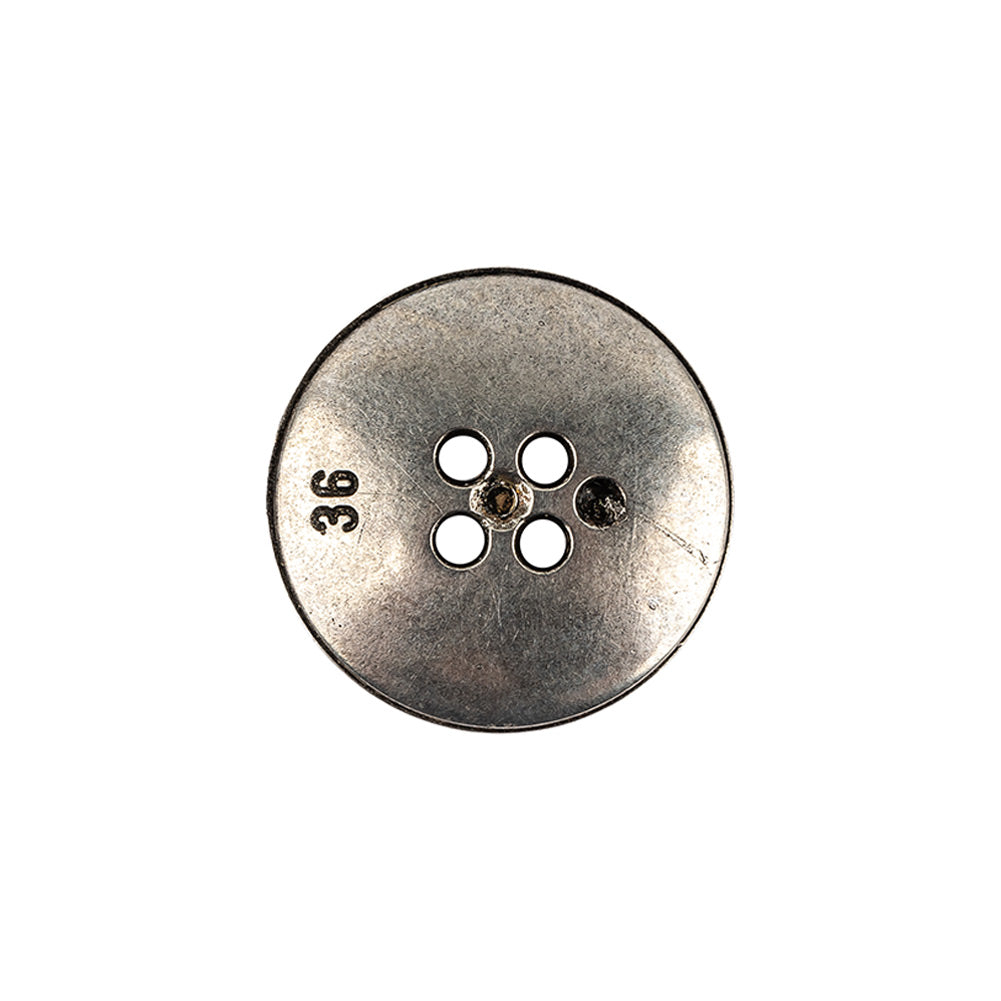 Italian Carbon Silver Shallow Plate 4-Hole Metal Look Coat Button - 36L/23mm - Joann Fabrics