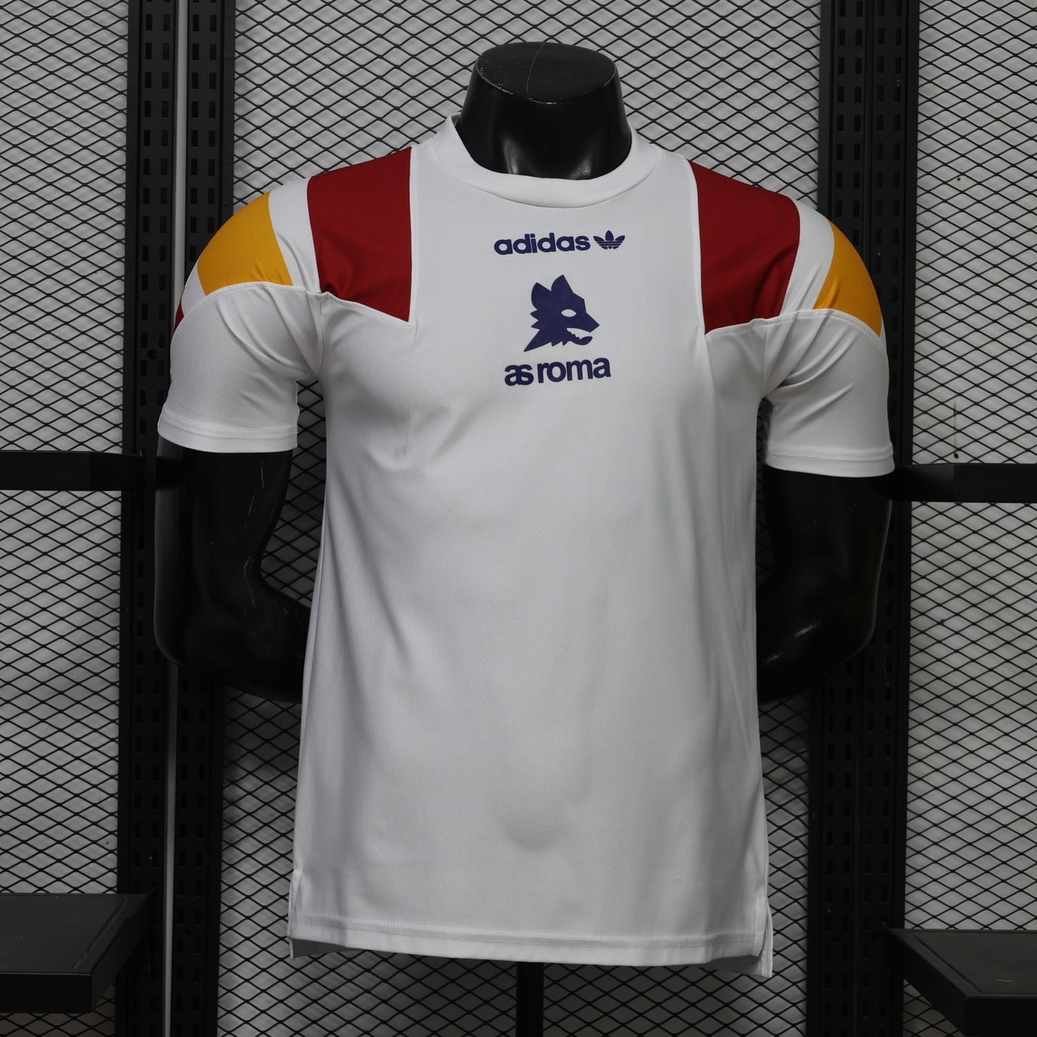 AS Roma 26-27 White Yellow Retro Style Casual Jersey - Player Version - UnitedFutballJersey