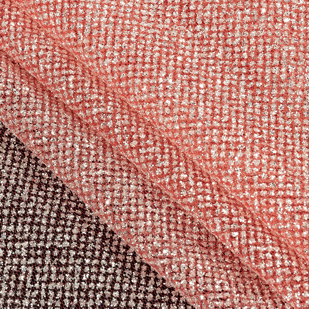 Tulle with Metallic Platinum Glitter - Shrimp - Platina Collection - Joann Fabrics