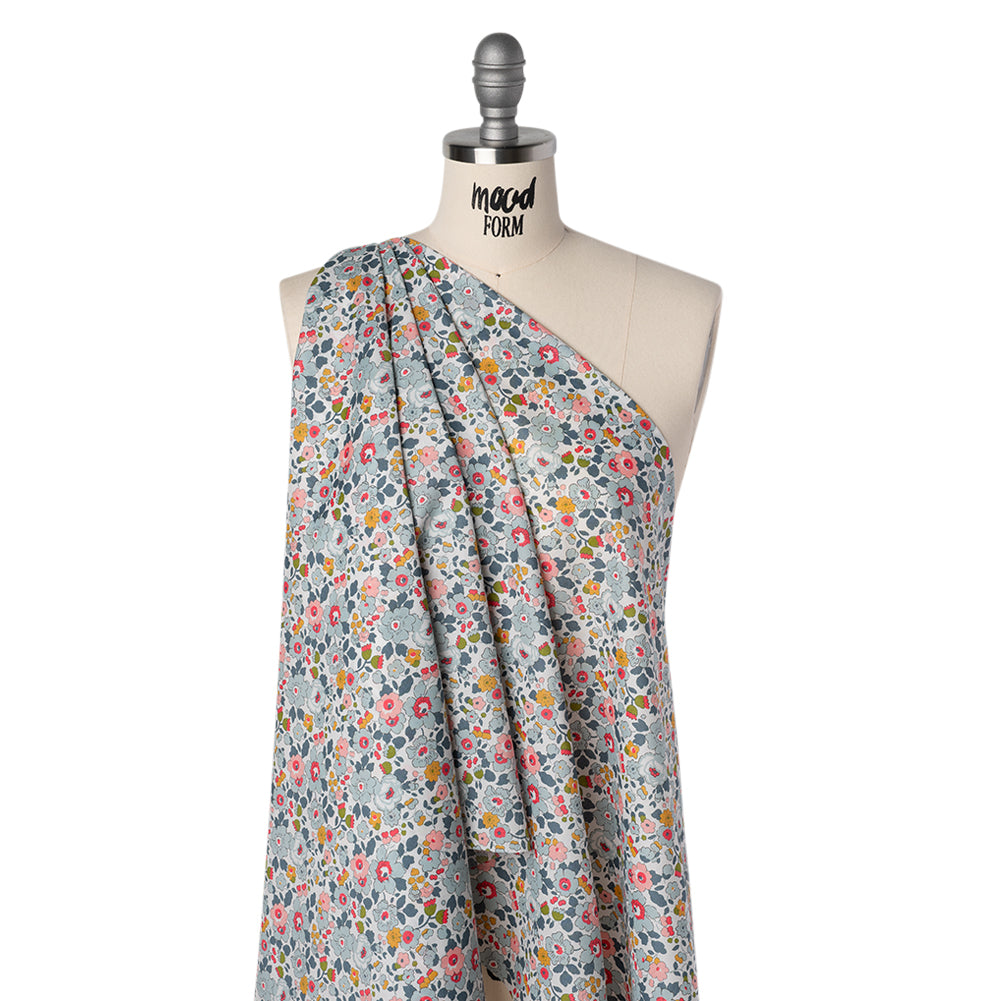 Liberty Fabrics Tana Lawn® - Betsy Multi Pastel - Light Blue, Pink and Muted Blue Floral - Joann Fabrics
