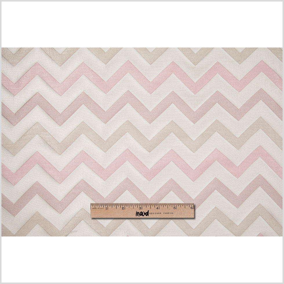 Beige/Pink Bold Chevron Jacquard - Joann Fabrics