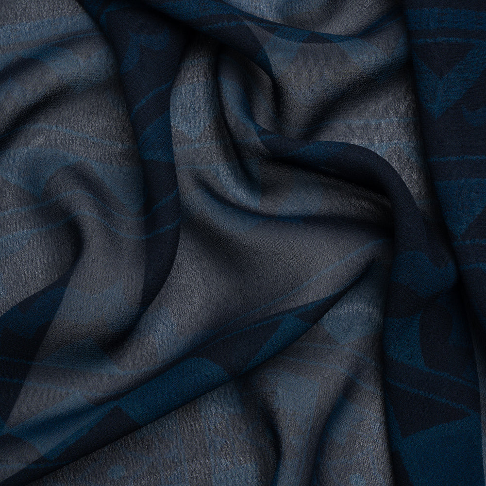 Mood Exclusive Navy Awaiting Eruption Viscose Chiffon Panel - Joann Fabrics