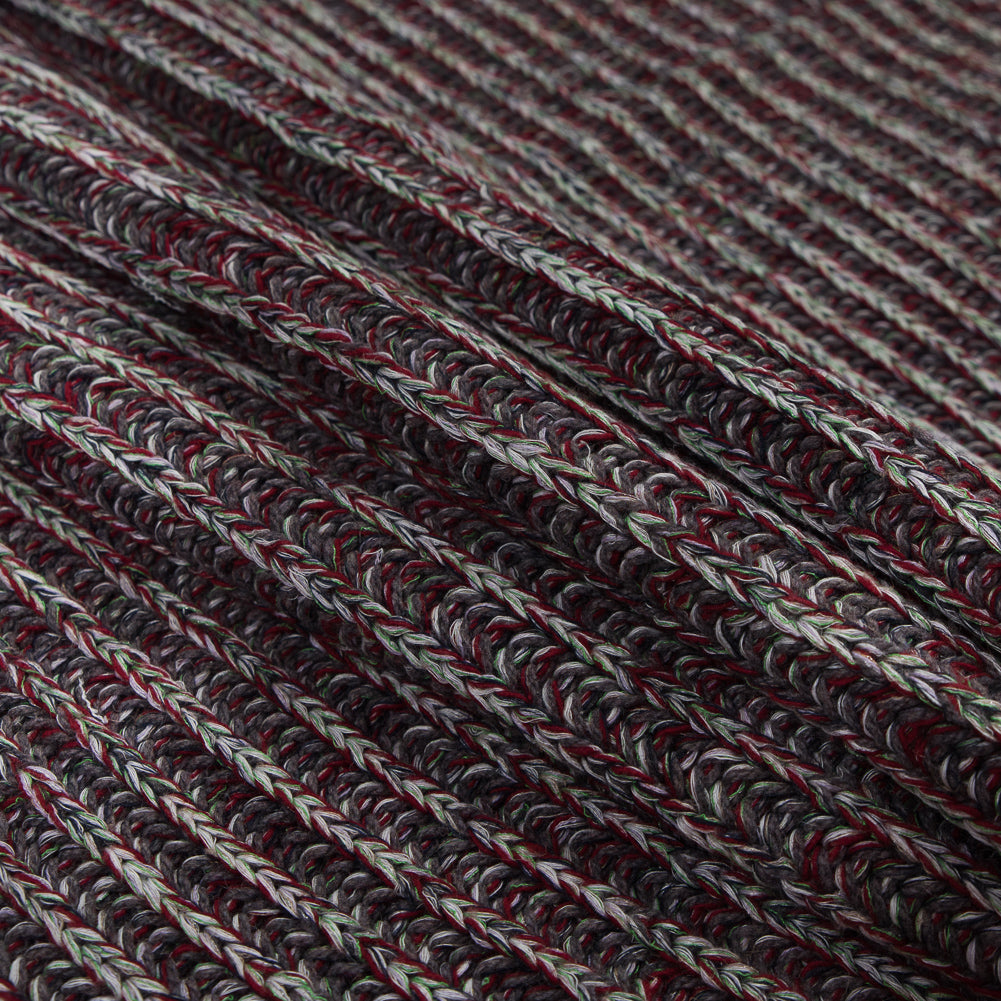 Italian  Red, Green and Gray Chunky Wool Knit - Joann Fabrics