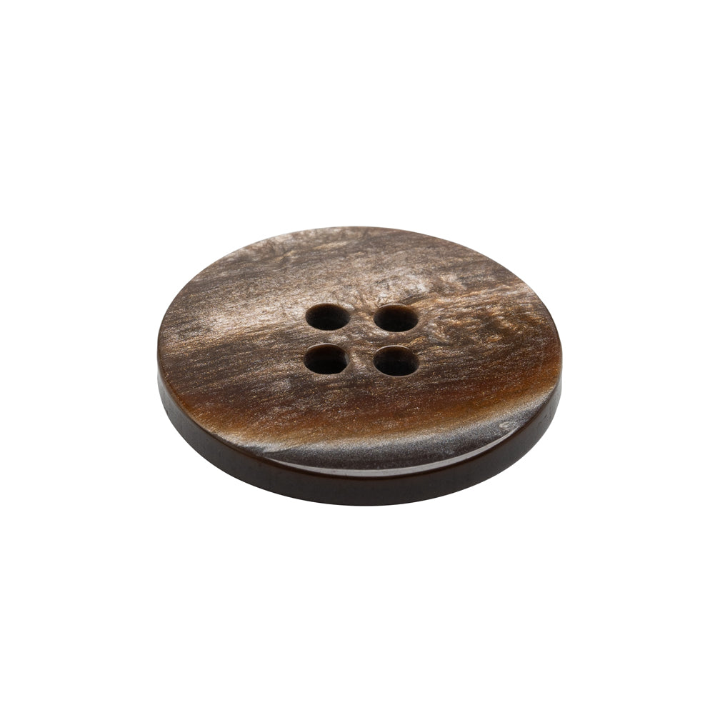 Plastic 4-Hole Button - 38L/24mm - Brown Iridescent Striations - Joann Fabrics
