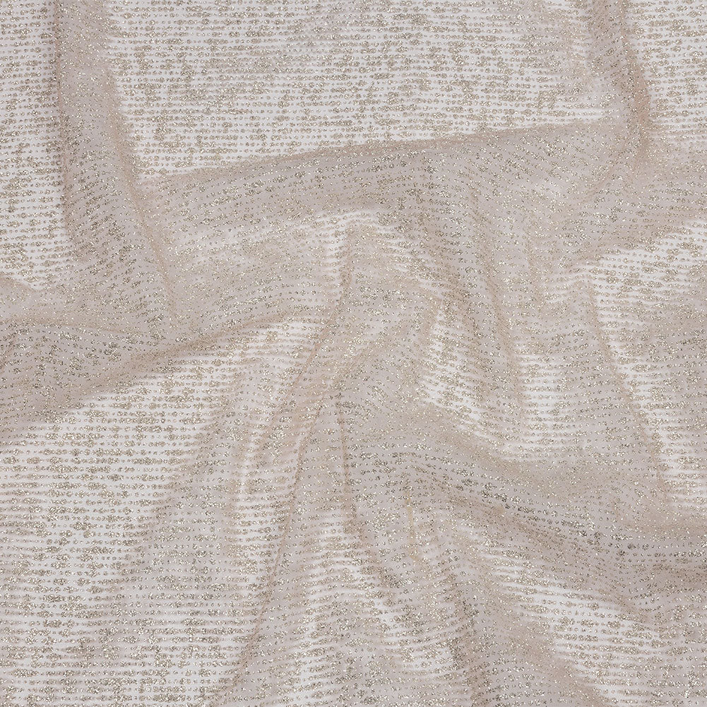 Glitter Tulle - Powder Pink and Silver Abstract Striations - Flare Collection - Joann Fabrics