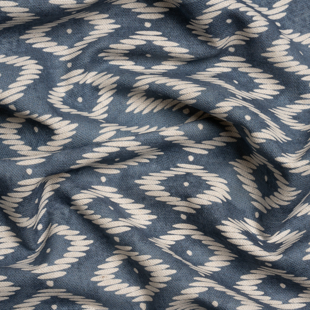 Cotton and Linen Canvas Print - Steel Diamonds and Dots - British Imported - Joann Fabrics