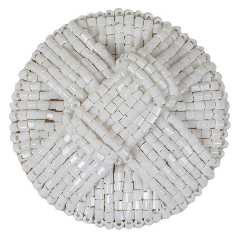 Vintage White Cross Seed Beaded Shank Back Button - 66L/42mm - Joann Fabrics