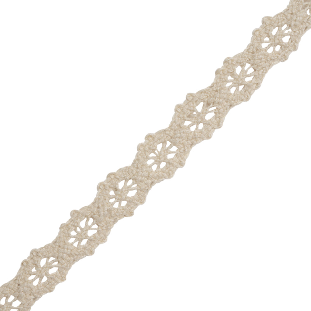 Natural Little Wheels Cotton Cluny Lace Trim - 0.625
